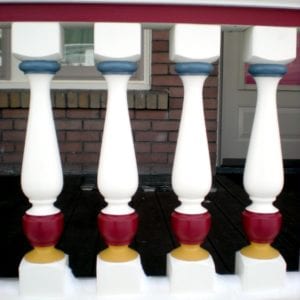 Muli color painted porch railings