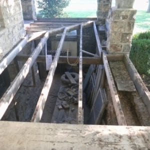 Complete front porch remodel. Floor removed