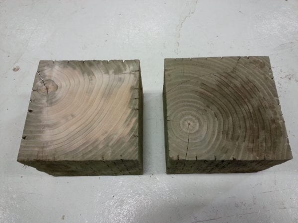 Treated wood does not get treated in the middle