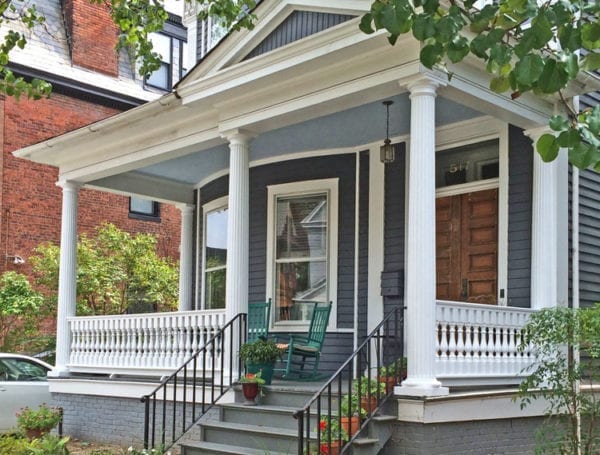 Victorian spindles on a front porch