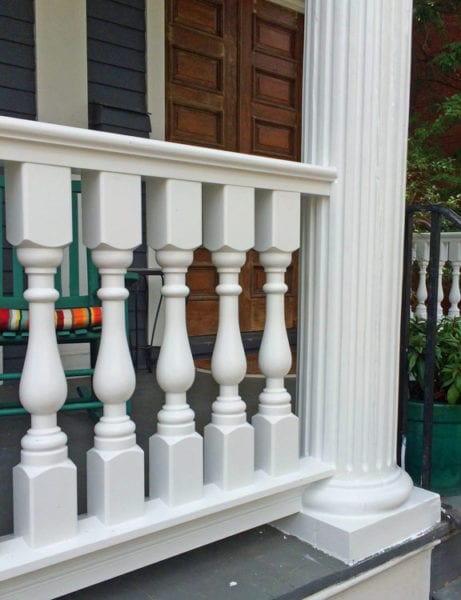 Victorian turned balusters and fluted columns with tuscan base