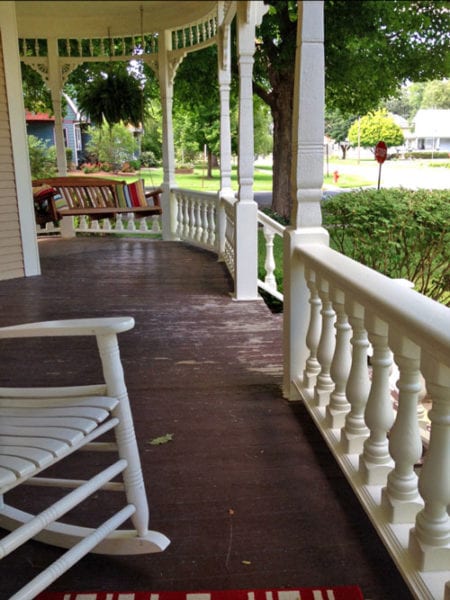 Victorian front porch wood rails