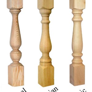 3 1/2 x 26" Turned baluster options