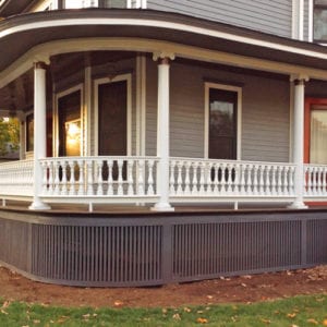 Porch featuring Victorian Spindles and Curved Rail
