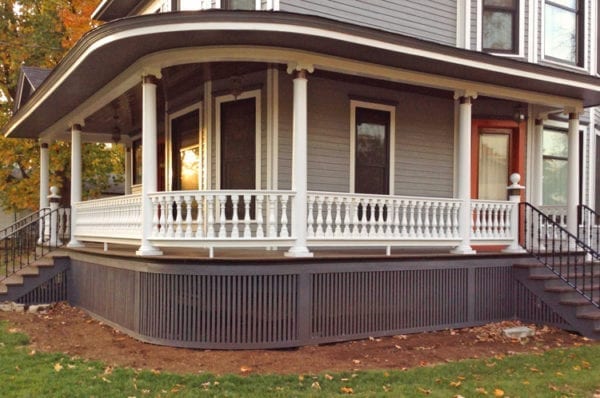 Porch featuring Victorian Spindles and Curved Rail