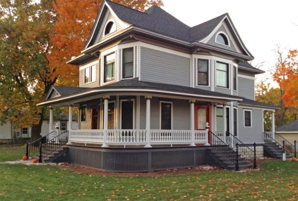 Porch featuring Victorian Spindles and Curved Rail