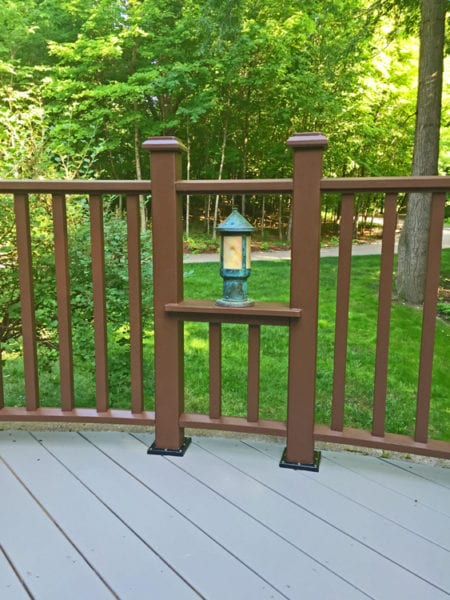Curved deck railing and square balusters