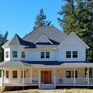 Covered porch railing and porch posts