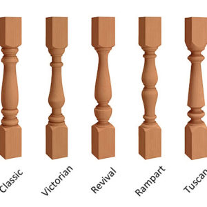 3 1/2" Wood Porch Spindle designs