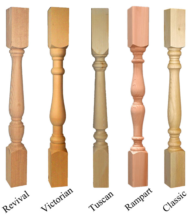 Carved Wood Spindles Decorative Columns 7.2" 
