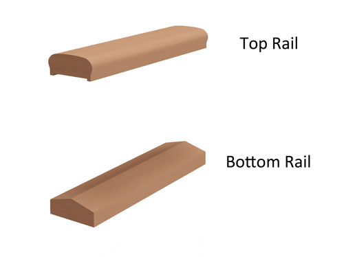 4" class 2-piece Wood Deck Rail