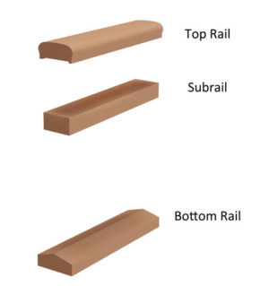 4" 3-piece Cedar Deck Railing