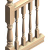 4x4 Turned Newel Post with 2x2 Turned Porch Balusters