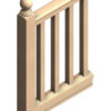 2x2 Square Porch Balusters, 4" Rail, 4x4 Newel Post
