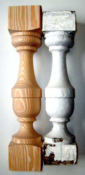 reproduction porch balusters next to original