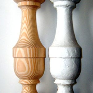 reproduction porch balusters next to original