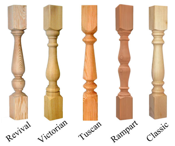Wood Porch Spindles, turned balusters