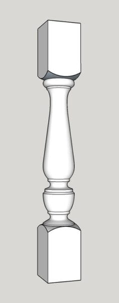 3 1/2 x 26" Revival Porch Spindle drawing