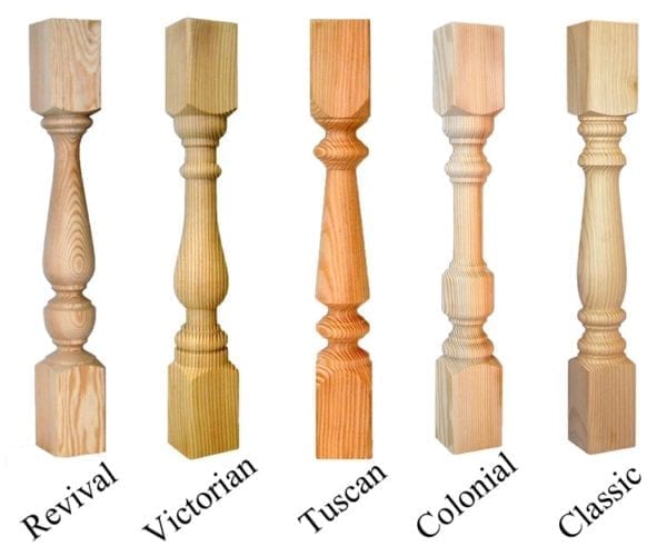 3 1/2" wood porch spindles options