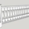 3 1/2" Classic porch spindles and raised panel newel 3D model