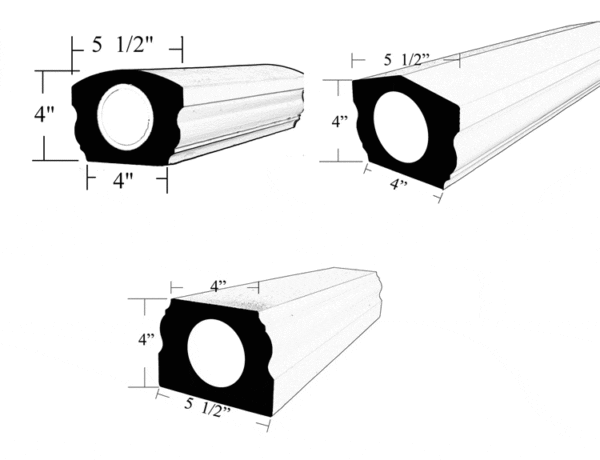 5 1/2" Porch Rail specifications, synthetic