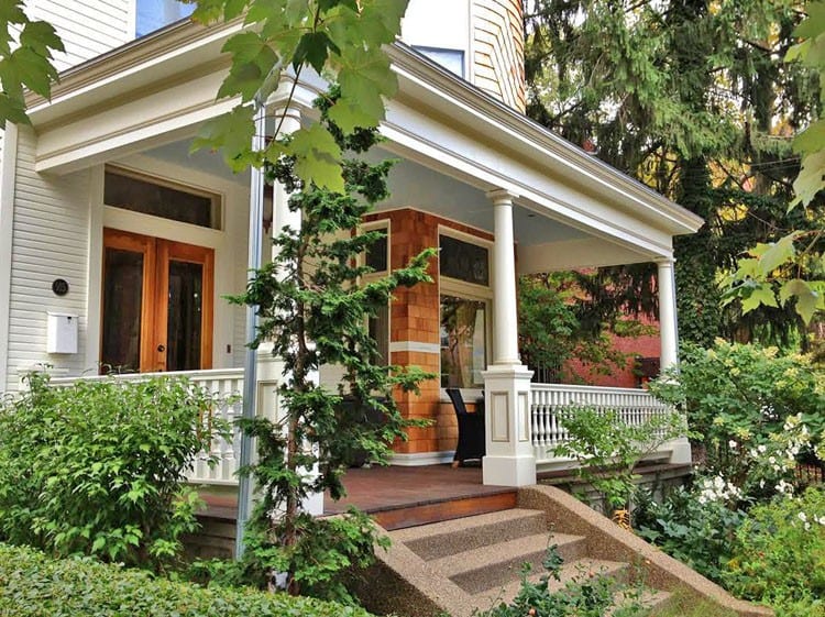 Victorian porch spindles, railing, and columns