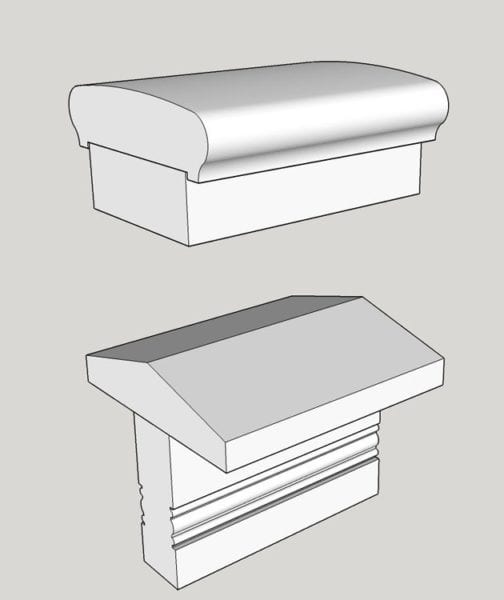 6" class 4-piece Porch Rail System drawing