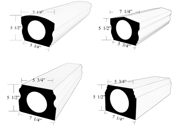 7 1/4" synthetic porch rail specifications