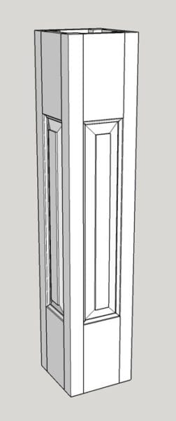 wood newel post shop drawing 3D