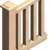 3x3 square porch balusters, 6x6 newel post, 4 inch porch railing