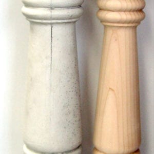 Original spindle next to matched replacement spindle