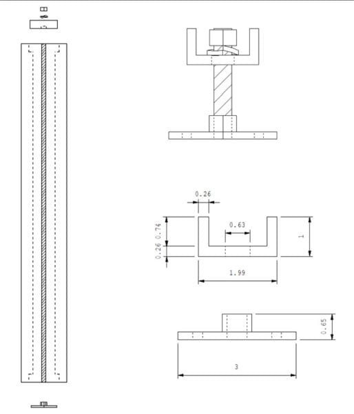Porch Newel Post Installation Hardware Kit Drawing