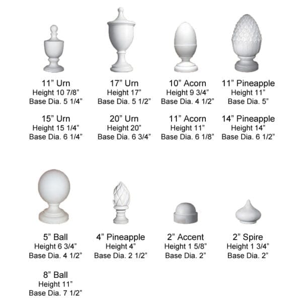 decorative polyurethane finial