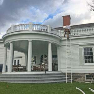 Rooftop wood porch spindles