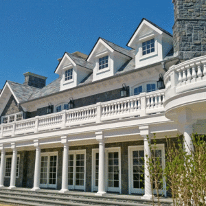 Second story Porch Railing with rounded veranda