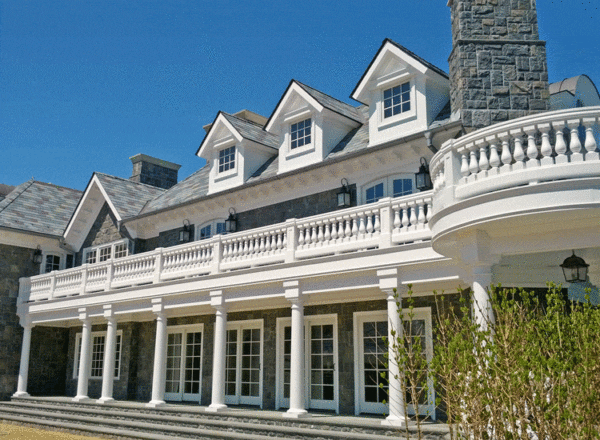 Second story Porch Railing with rounded veranda