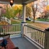 Front porch railing, columns, and pedestals