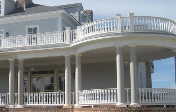 Curved porch railing, new construction