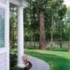 Exterior round tapered columns