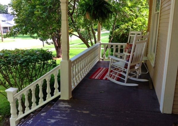 Victorian porch railing, cedar spindles