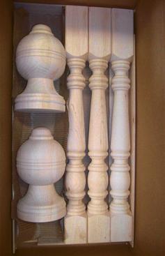 Custom Cedar balltop finials and turned balusters