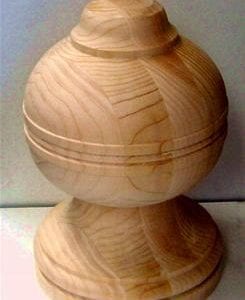 Custom balltop finial in Cedar