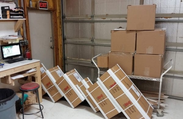 Boxes ready to ship UPS