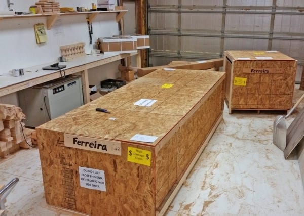 Crates ready to ship via Freight