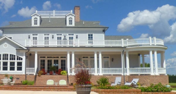 Two-story Porch with Victorian Porch Balusters and Curved Rail