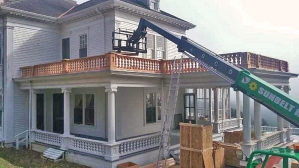 Large exterior contractor porch railing