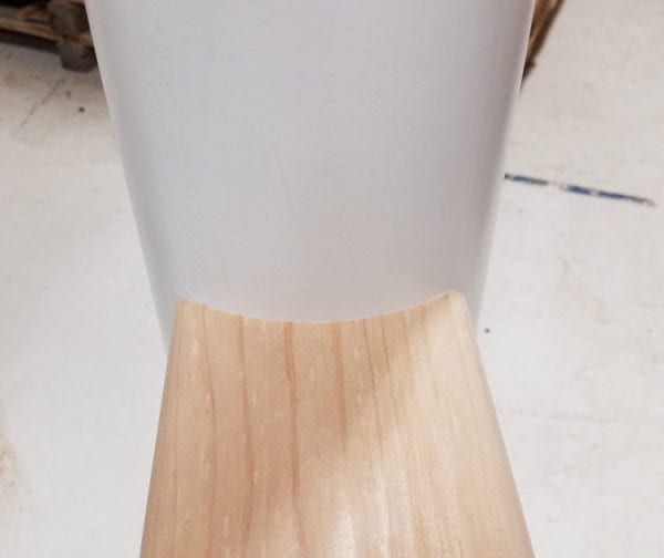 wood rail to round column top view