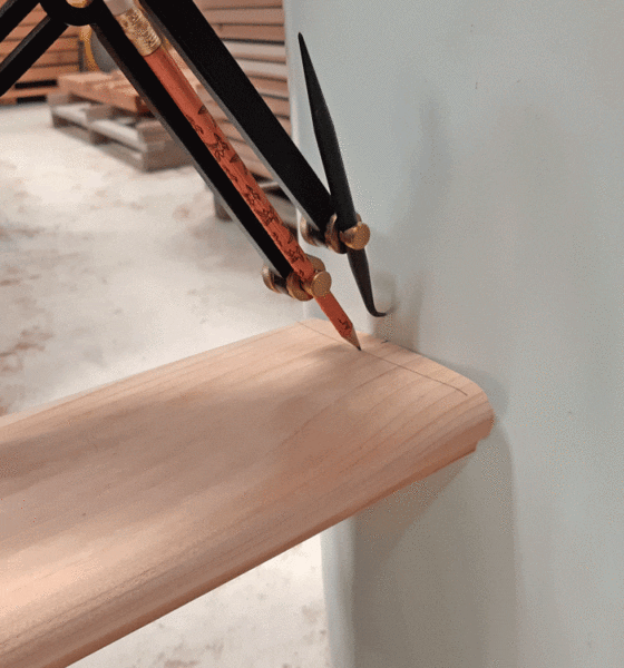 attach a wood railing to round columns