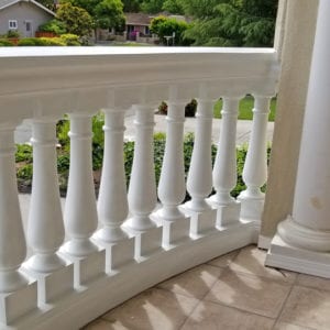 Curved Polyurethane Balcony Railing with Balusters