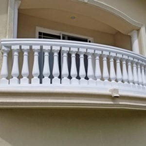 Curved Polyurethane Balcony Railing with Balusters